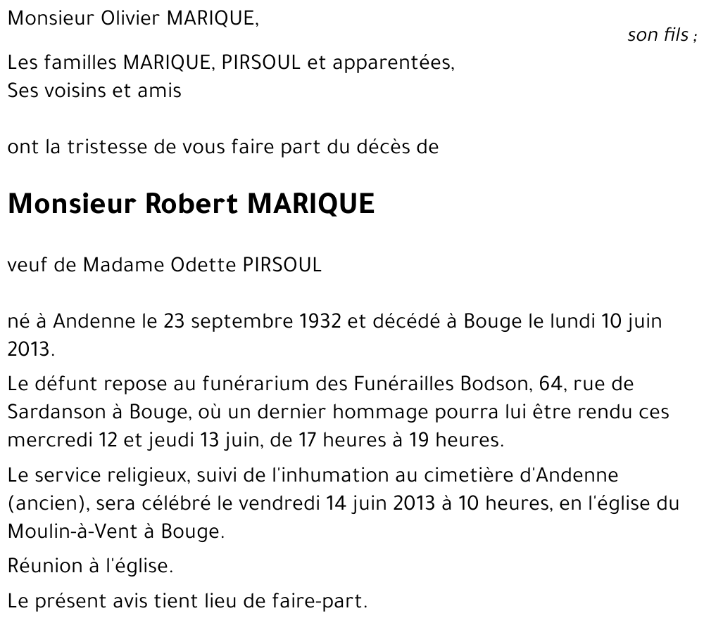 Robert MARIQUE