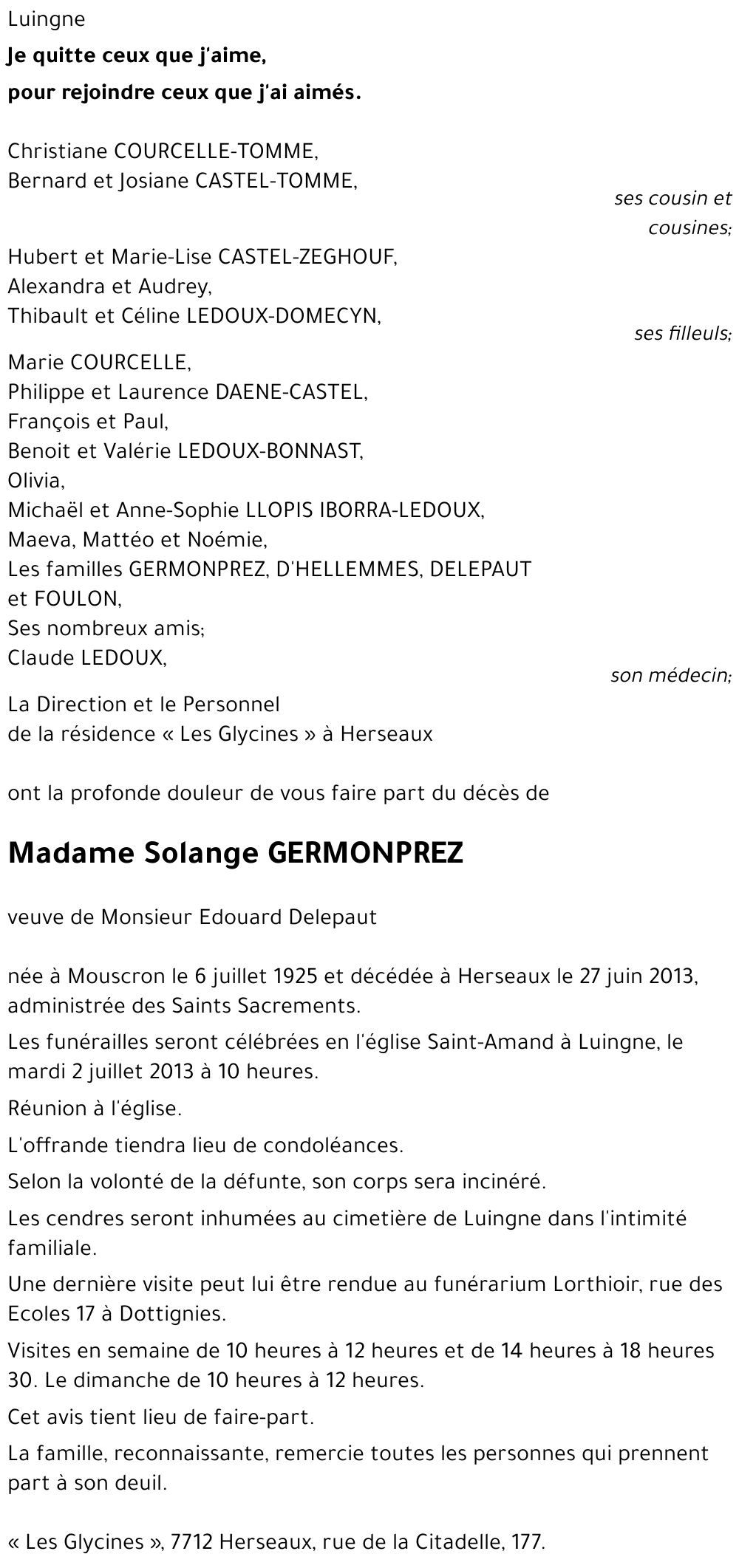 Solange GERMONPREZ