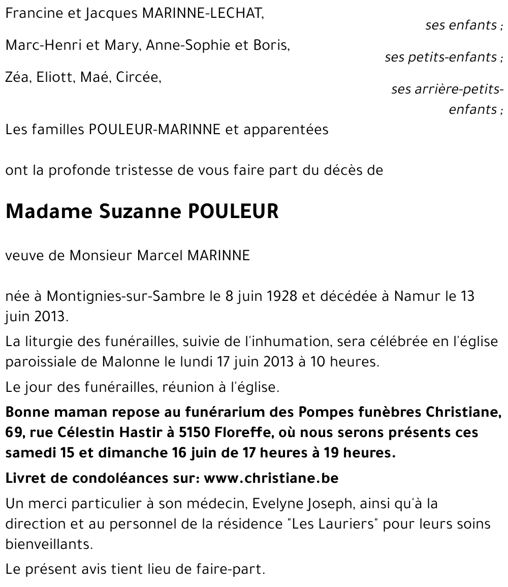 Suzanne POULEUR