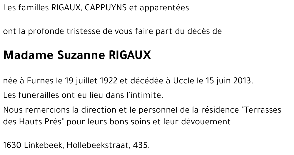 Suzanne RIGAUX
