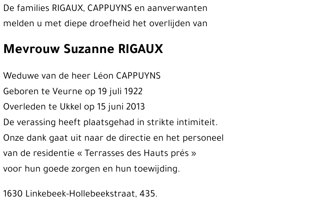 Suzanne RIGAUX
