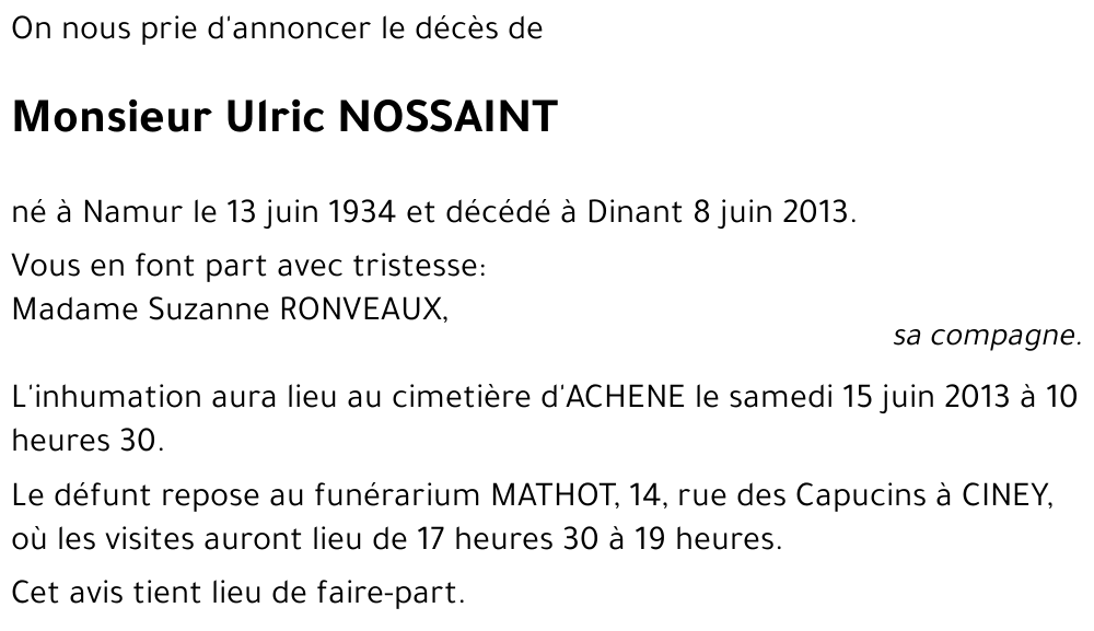 Ulric NOSSAINT