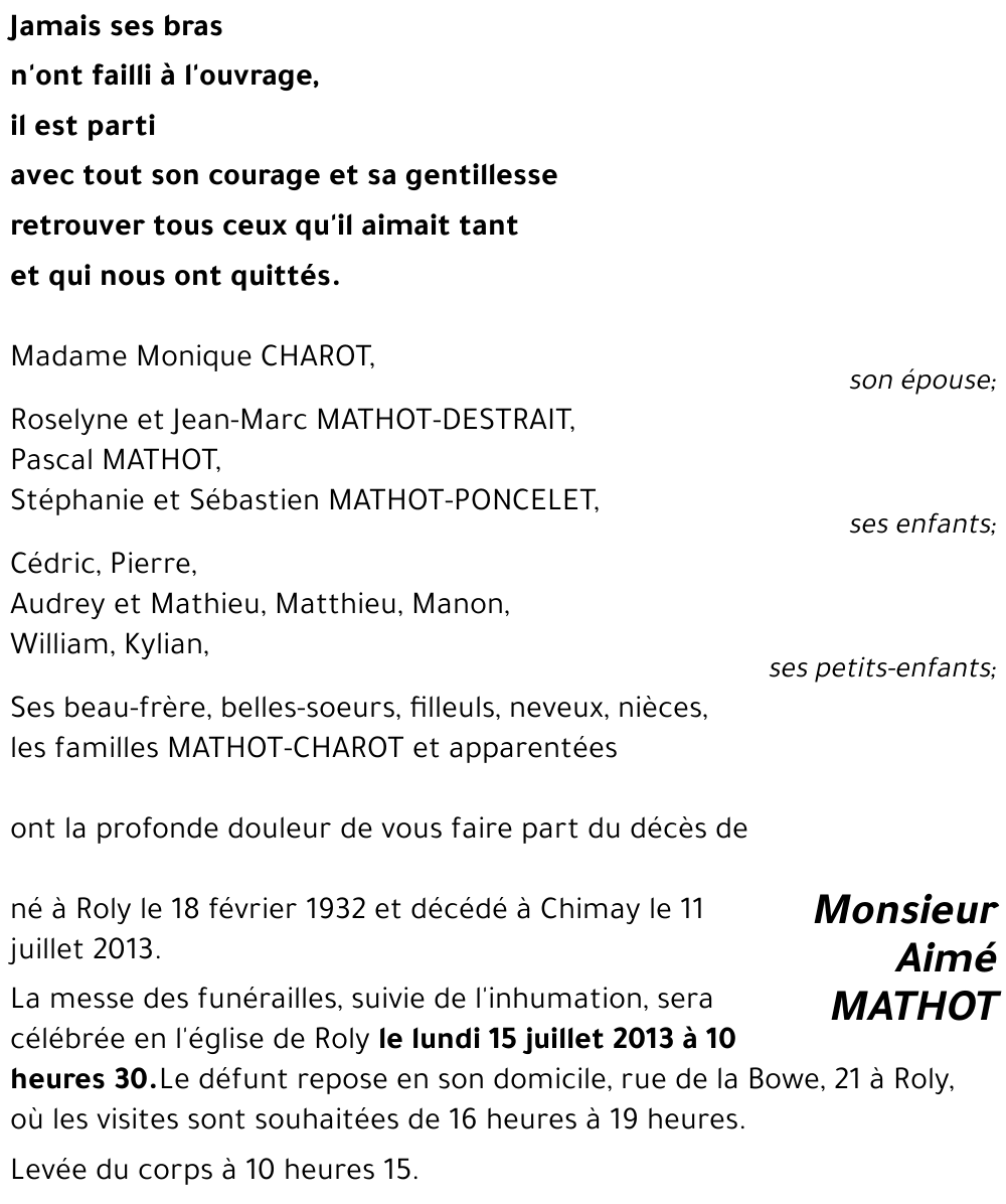 Aimé MATHOT