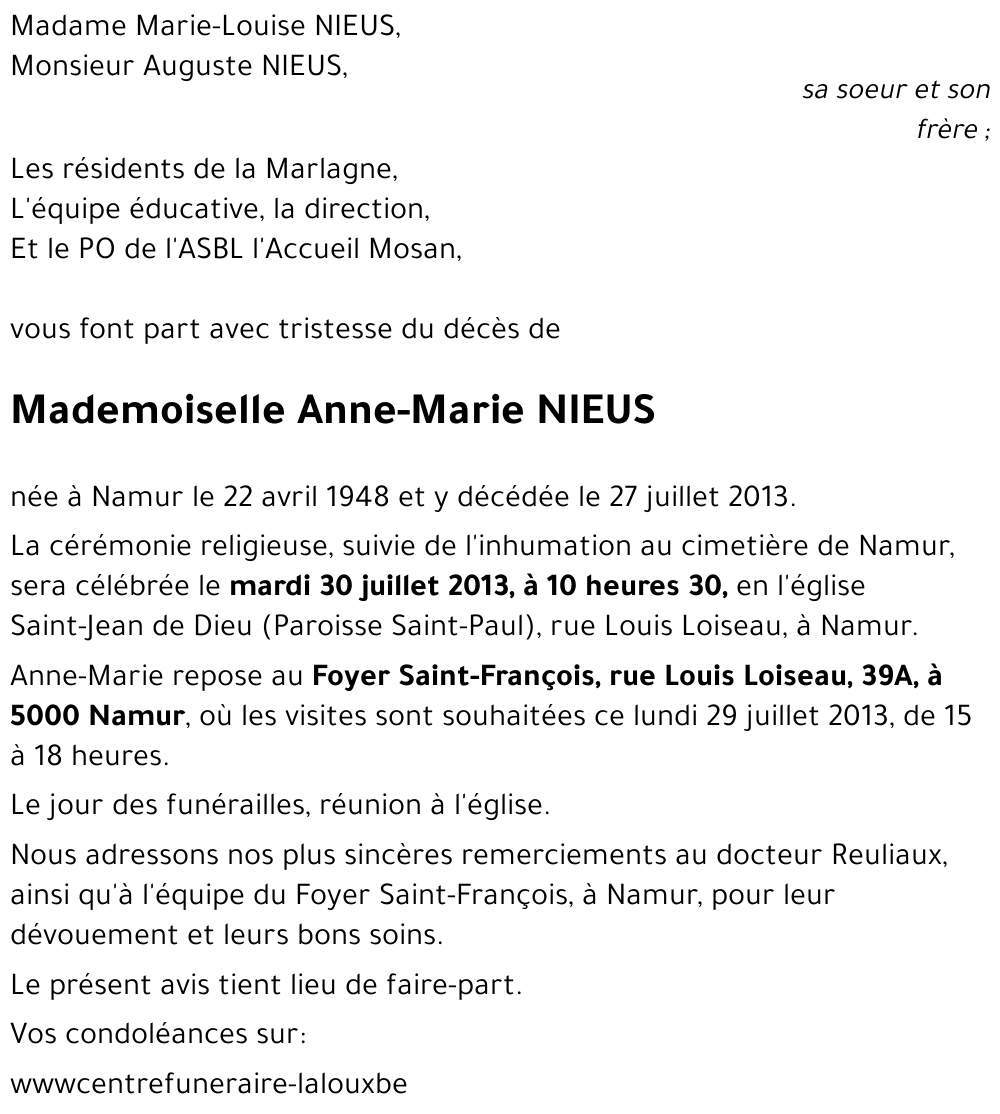 Anne-Marie NIEUS