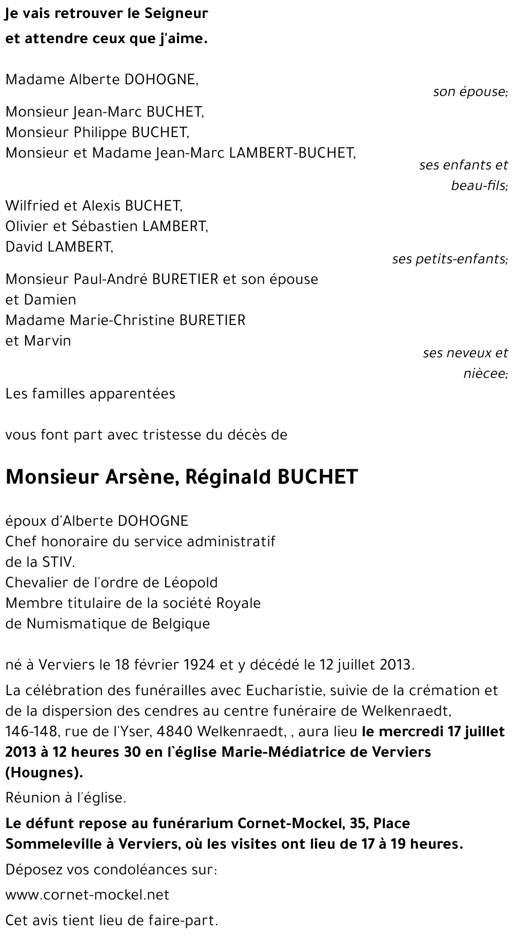 Arsène BUCHET