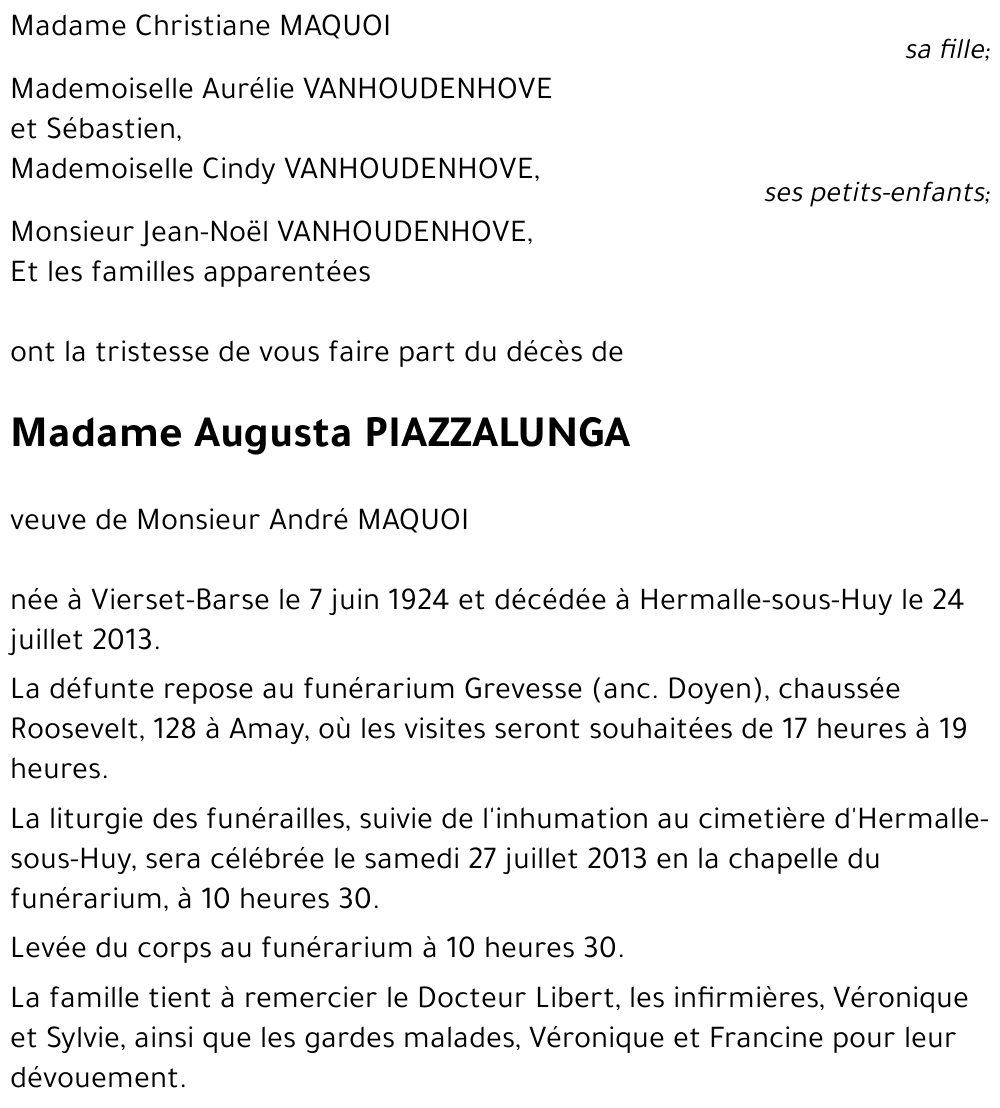 Augusta PIAZZALUNGA