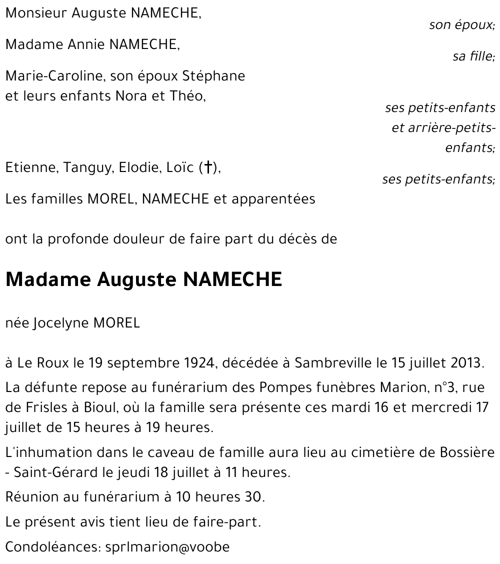 Auguste NAMECHE