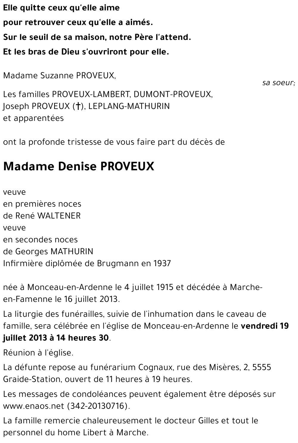 Denise PROVEUX