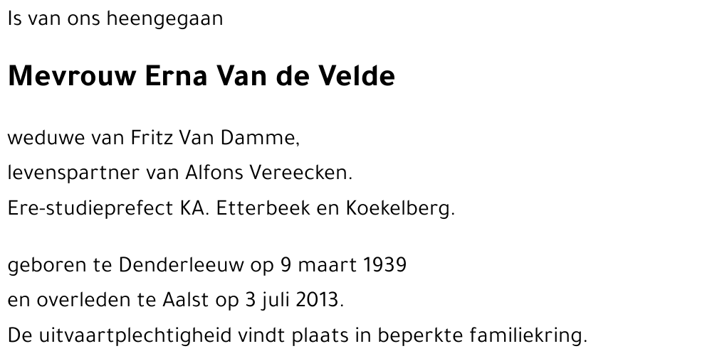 Erna Van de Velde