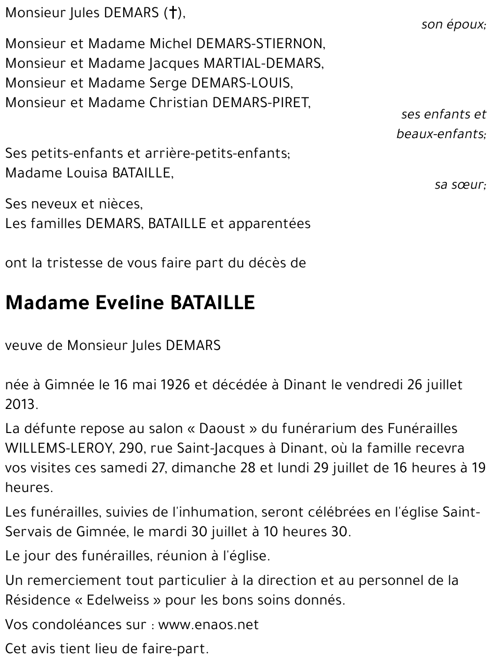 Eveline BATAILLE