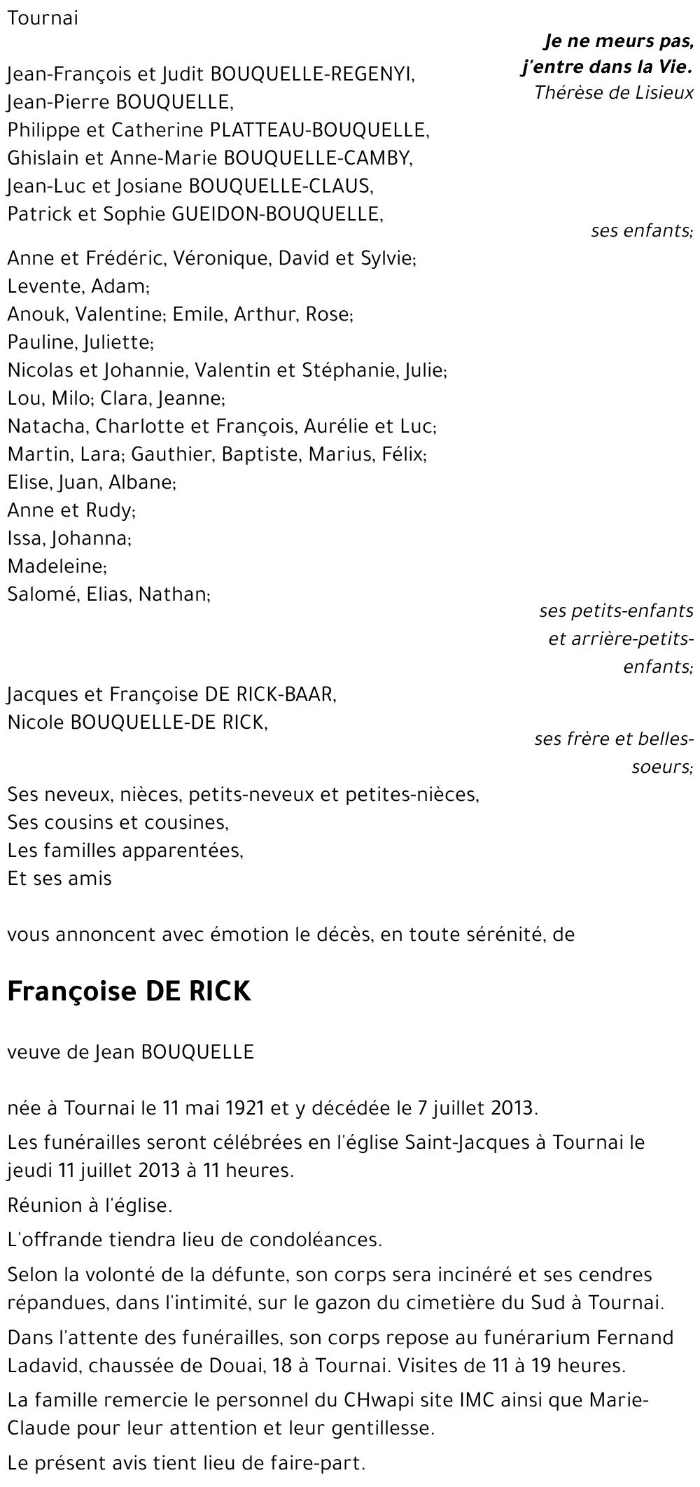 Françoise DE RICK