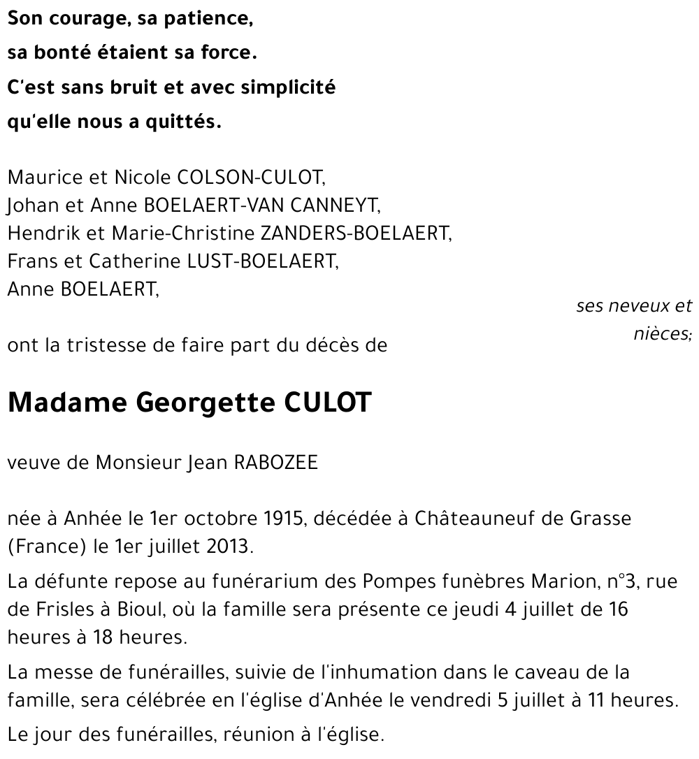 Georgette CULOT