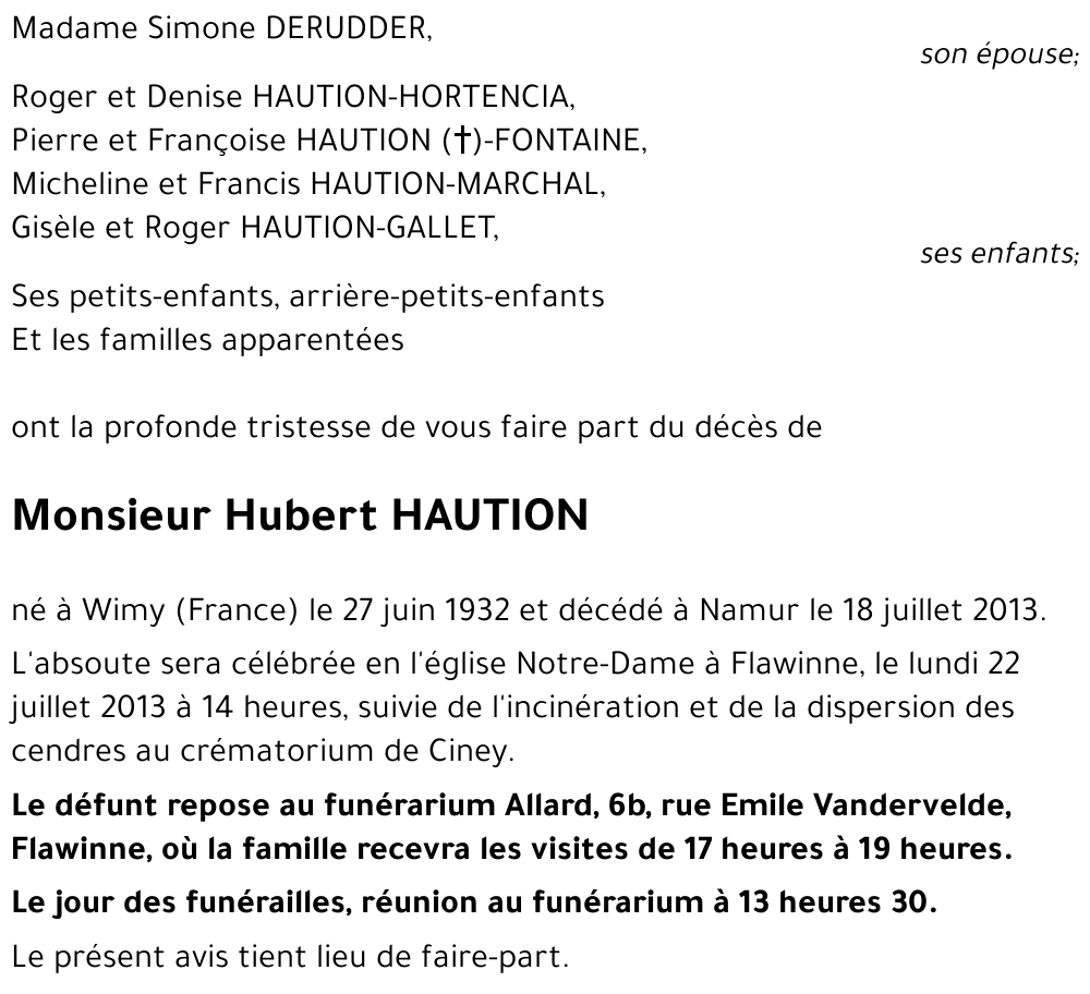 Hubert HAUTION