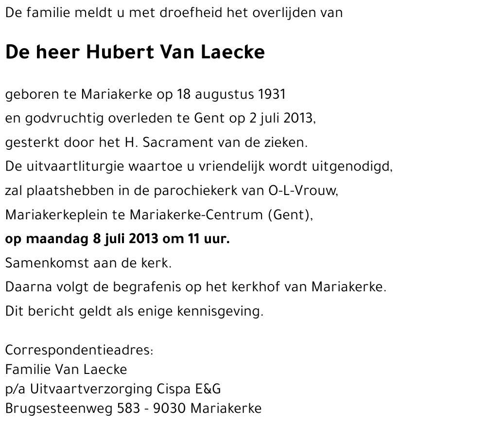 Hubert Van Laecke
