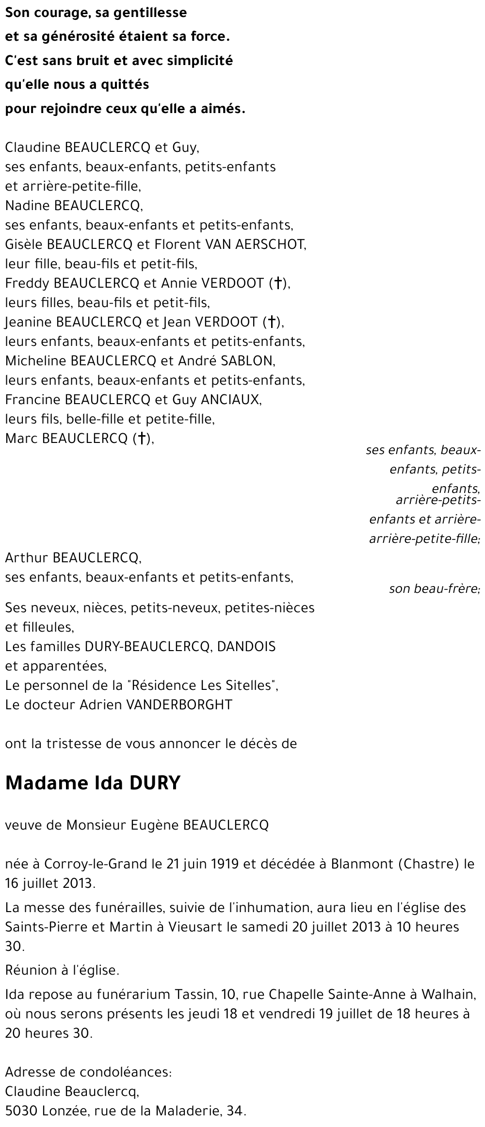 Ida DURY