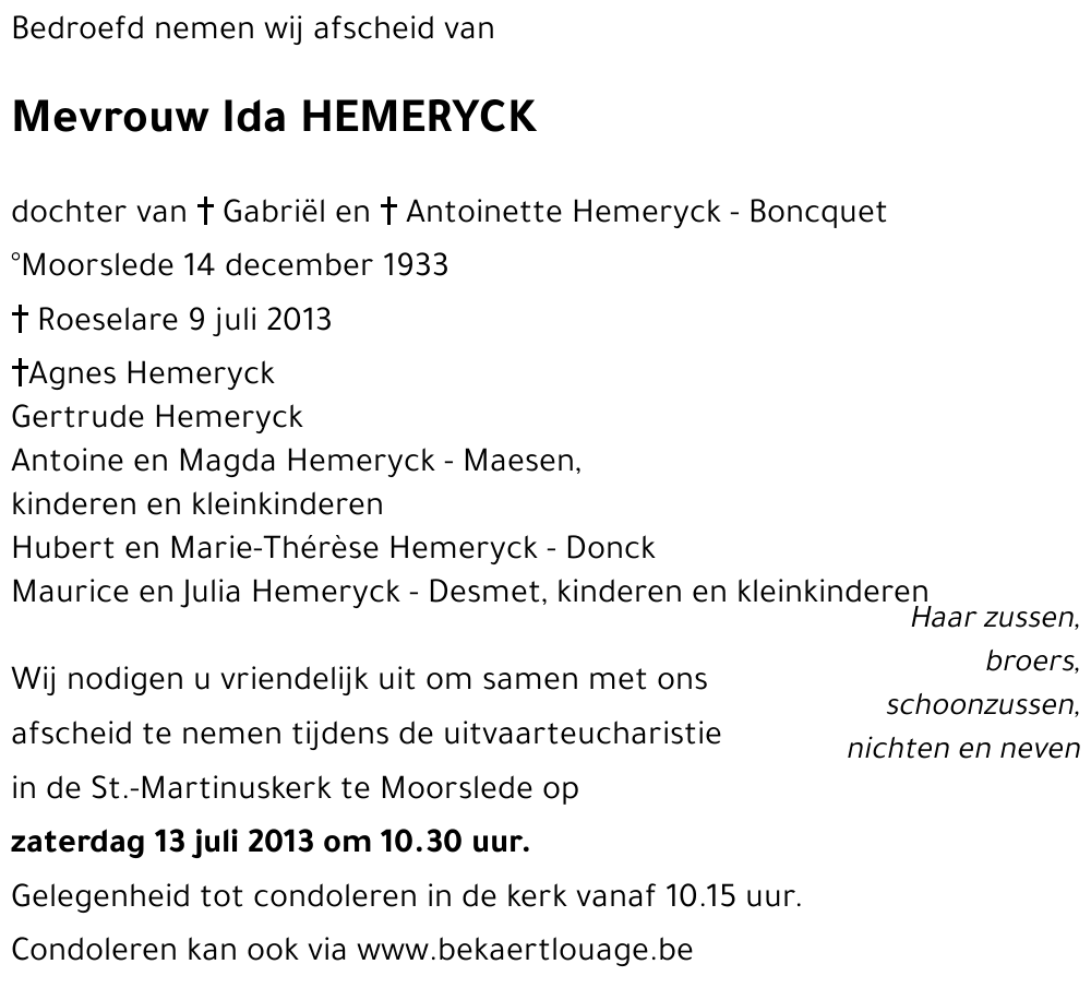 Ida HEMERYCK