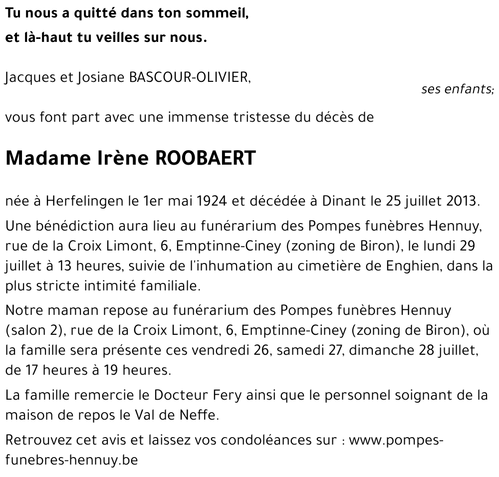 Irène ROOBAERT