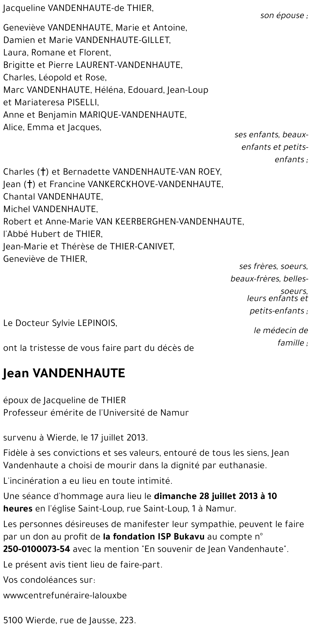 Jean VANDENHAUTE