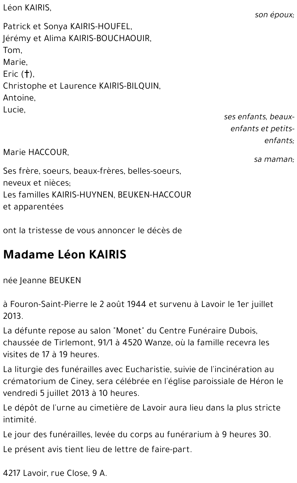 Jeanne BEUKEN