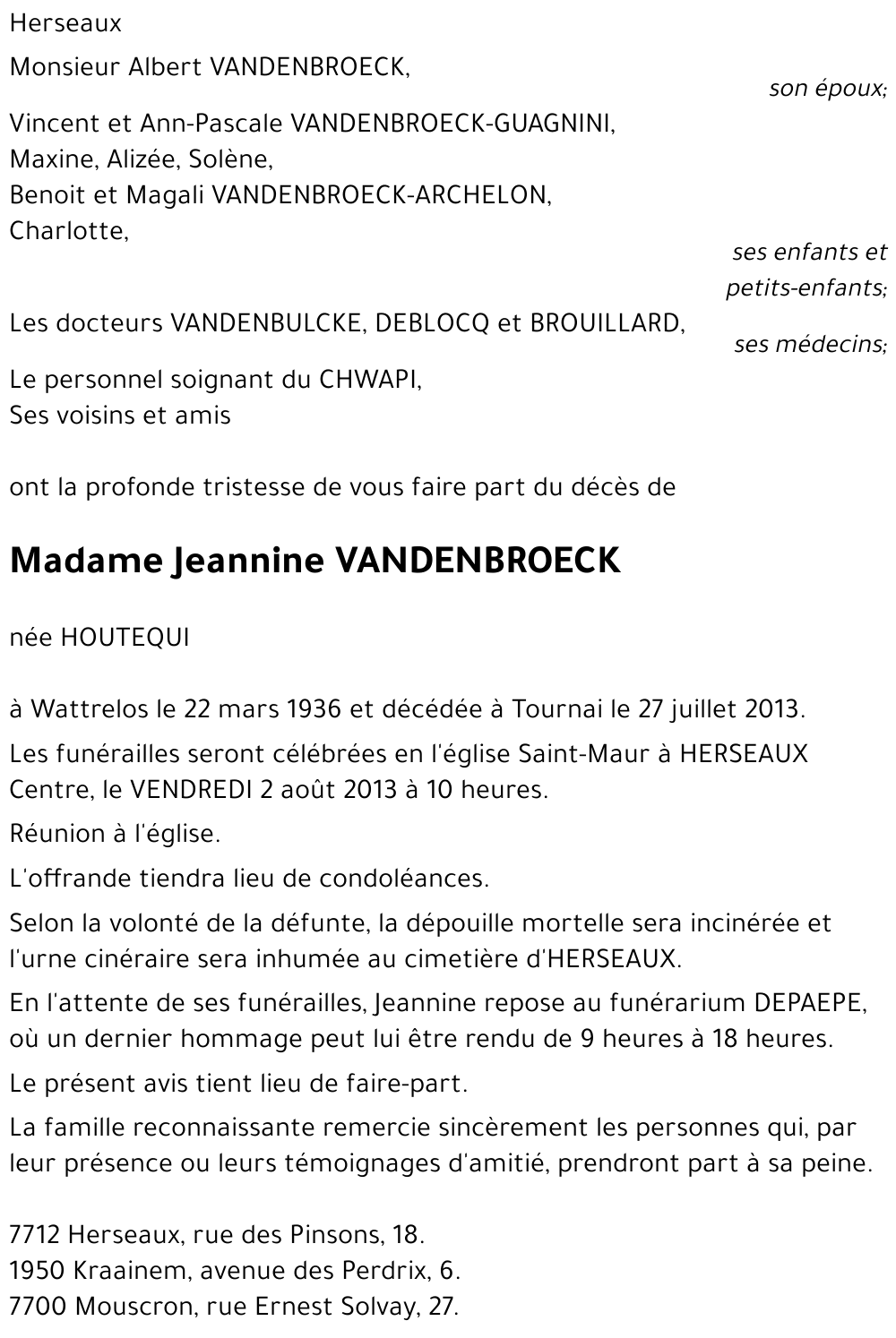 Jeannine VANDENBROECK