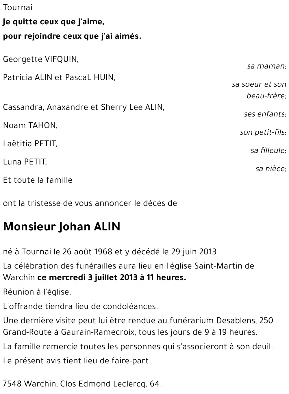 Johan ALIN