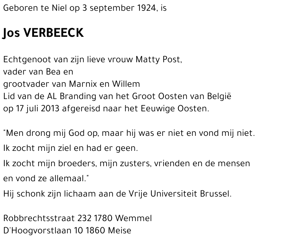 Jos VERBEECK