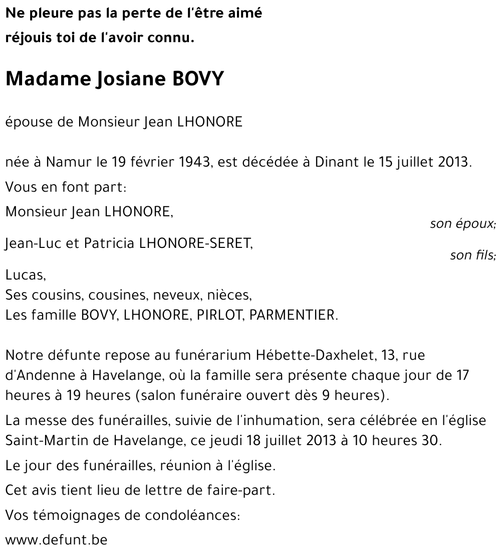 Josiane BOVY