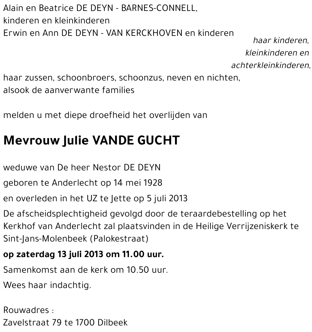 Julie VANDE GUCHT