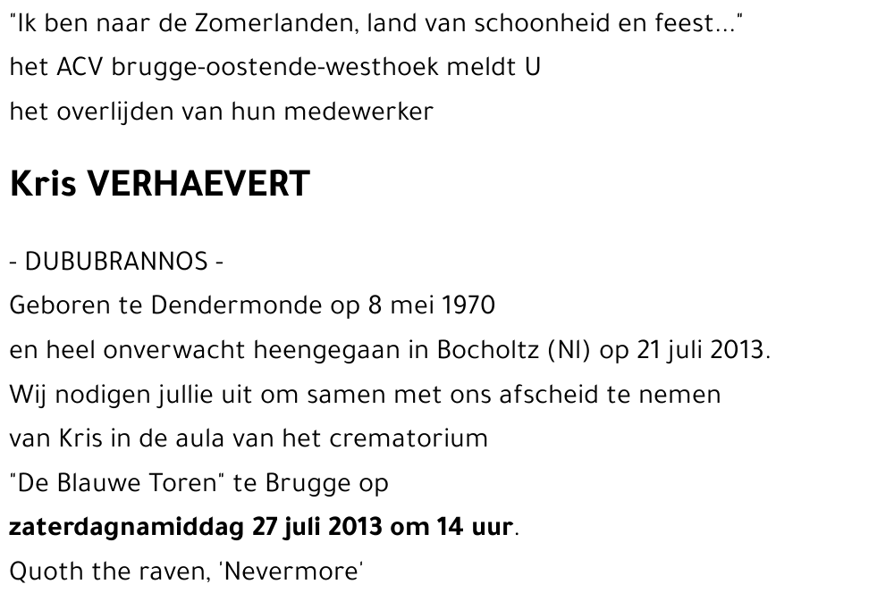 Kris VERHAEVERT