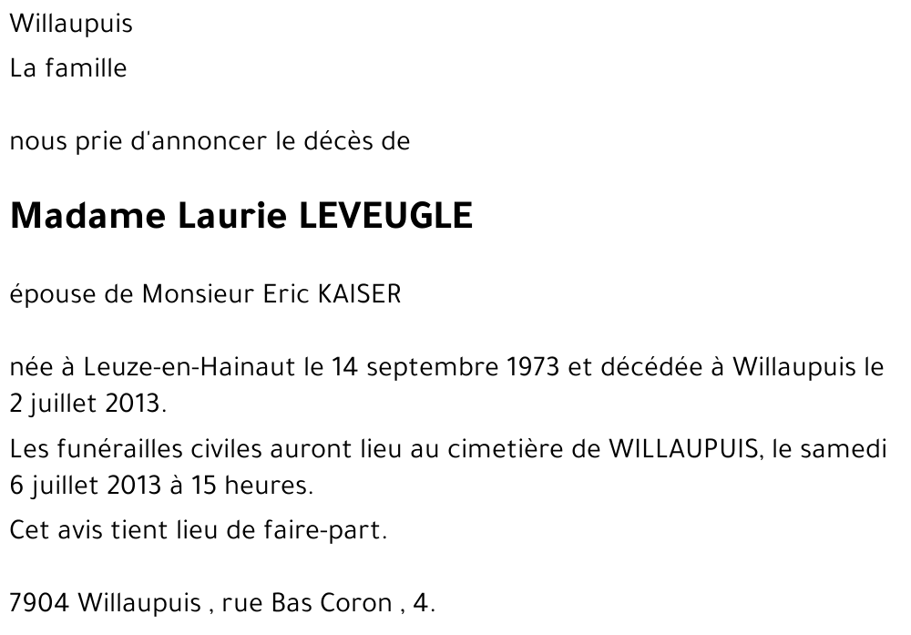 Laurie LEVEUGLE