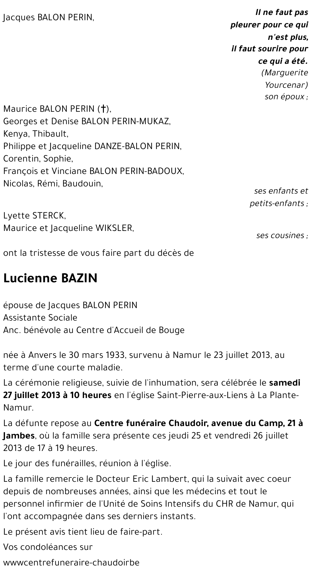 Lucienne BAZIN