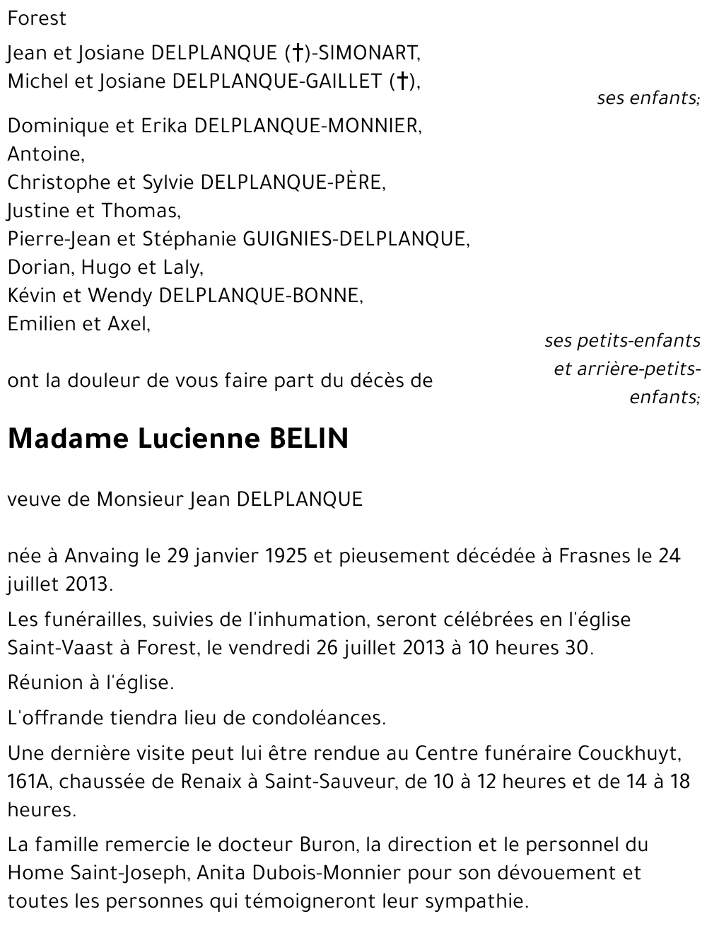 Lucienne BELIN