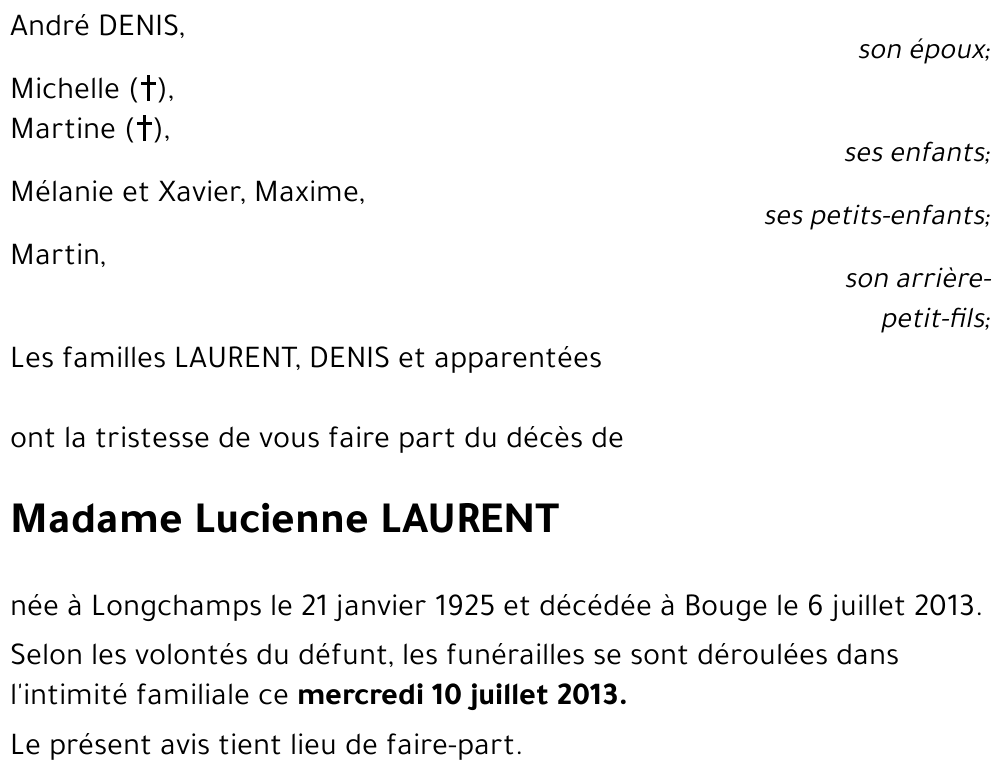 Lucienne LAURENT