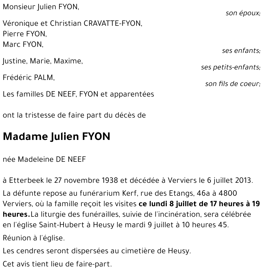 Madeleine DE NEEF