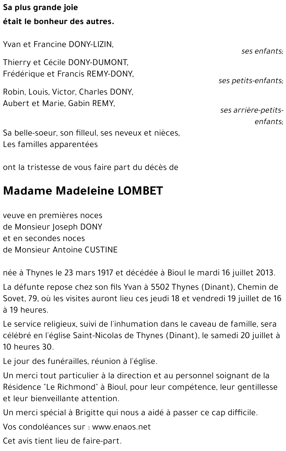 Madeleine LOMBET