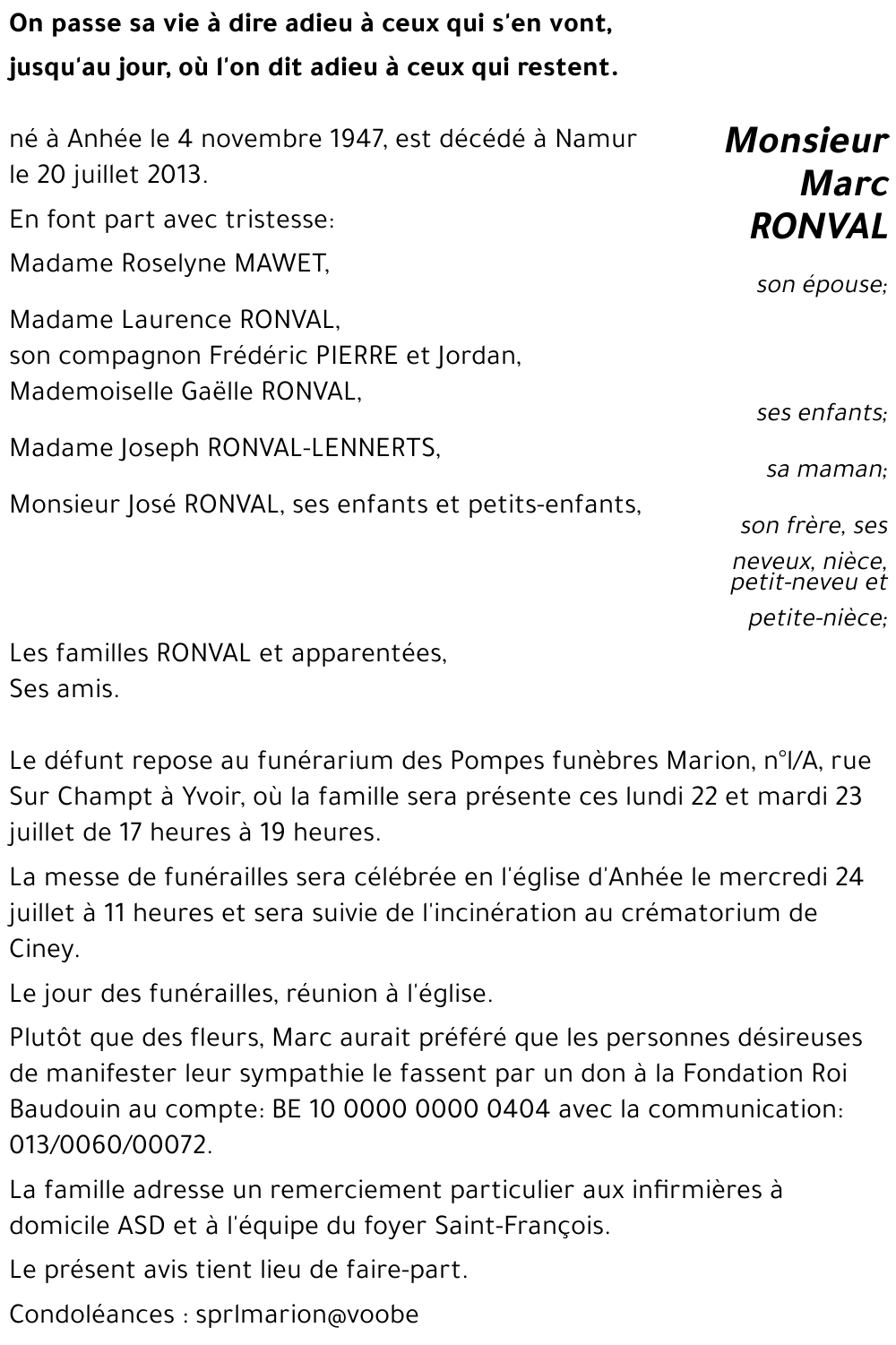 Marc RONVAL