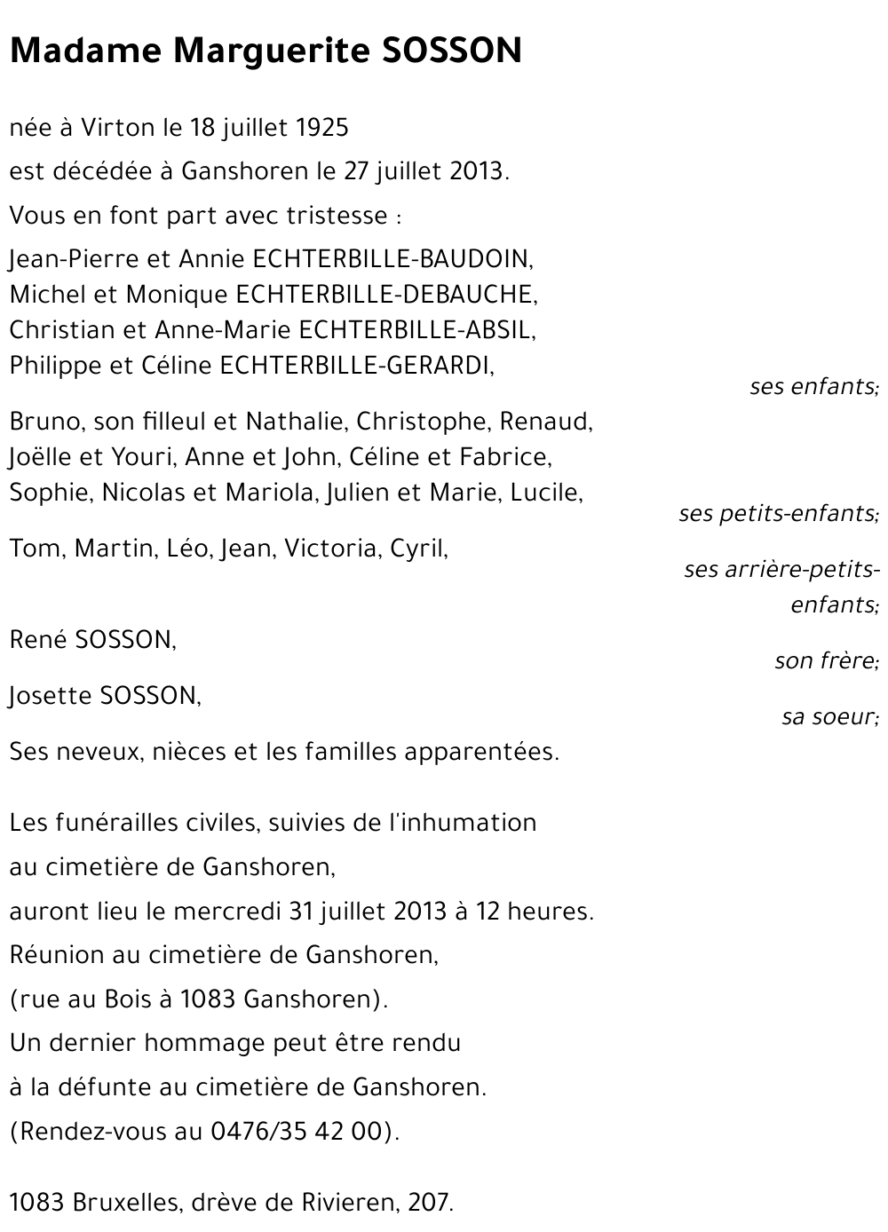 Marguerite SOSSON