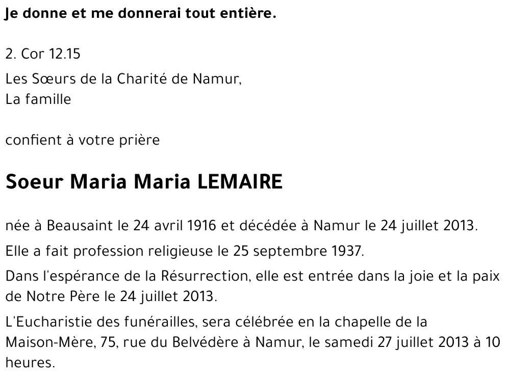 Maria LEMAIRE