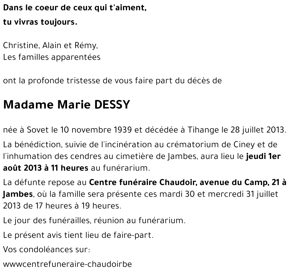 Marie DESSY