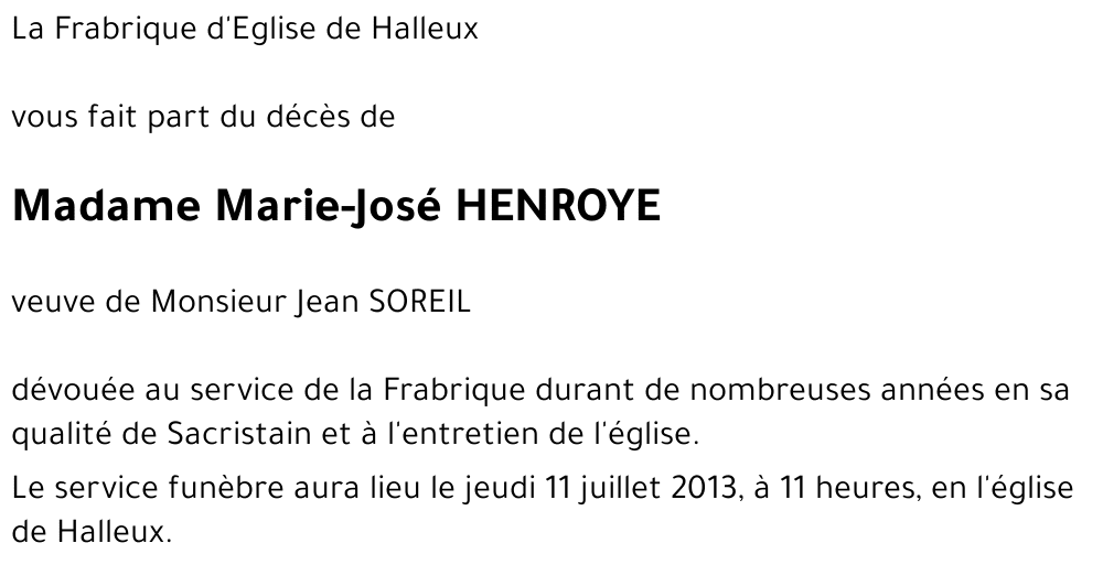 Marie-José HENROYE