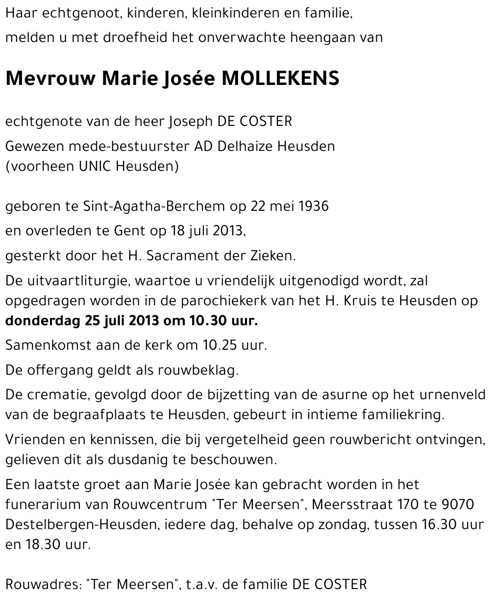 Marie Josée MOLLEKENS