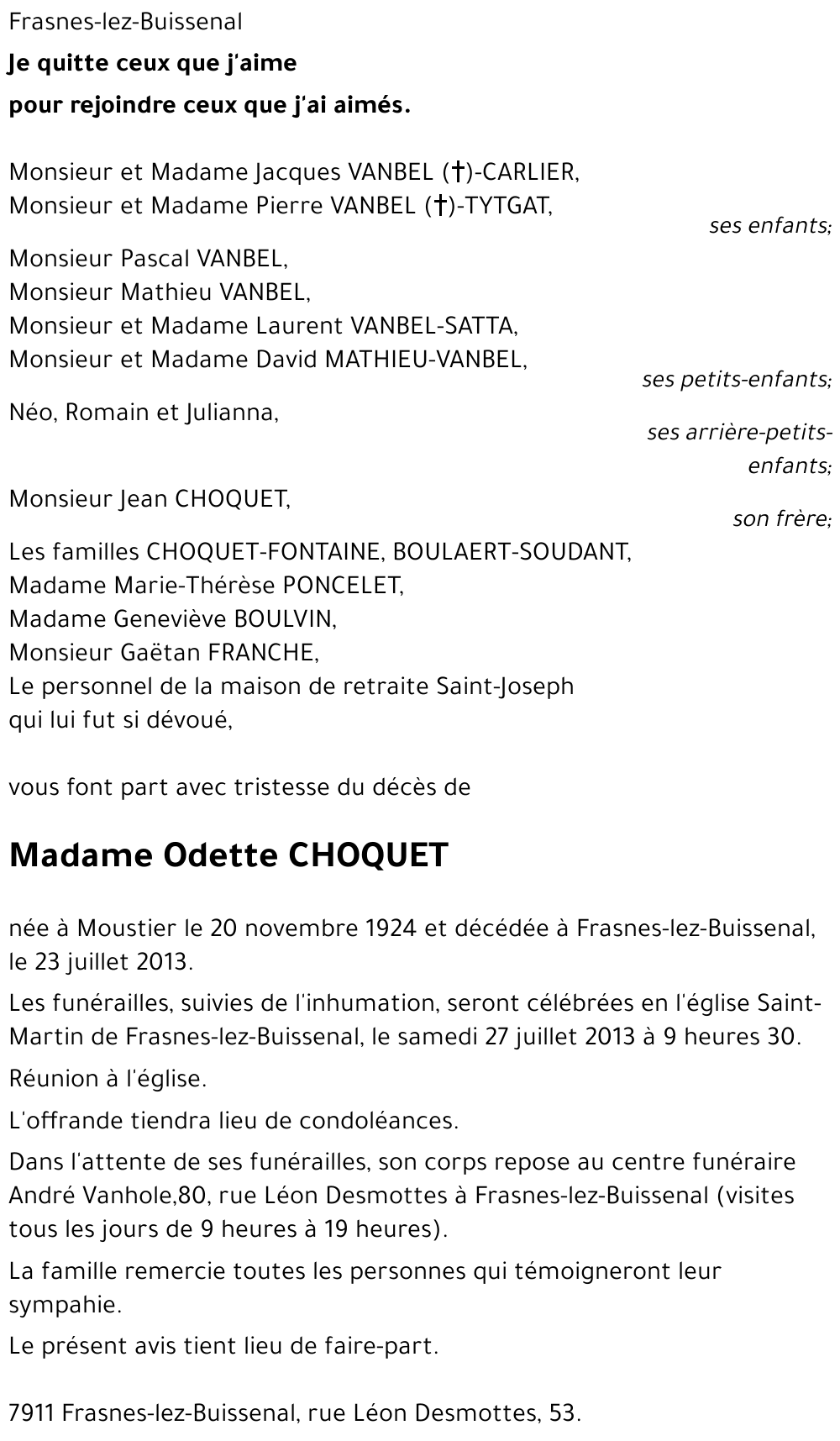 Odette CHOQUET