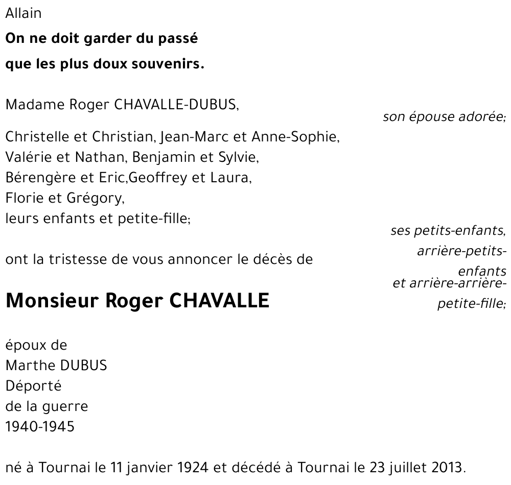 Roger CHAVALLE
