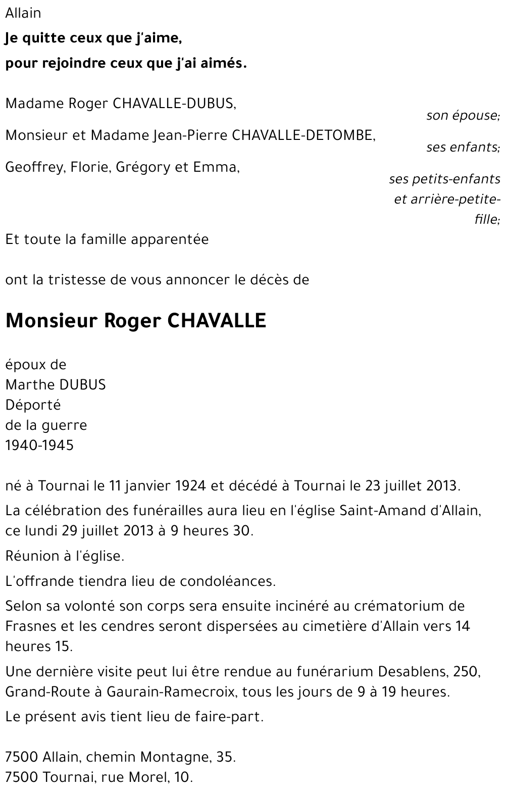 Roger CHAVALLE