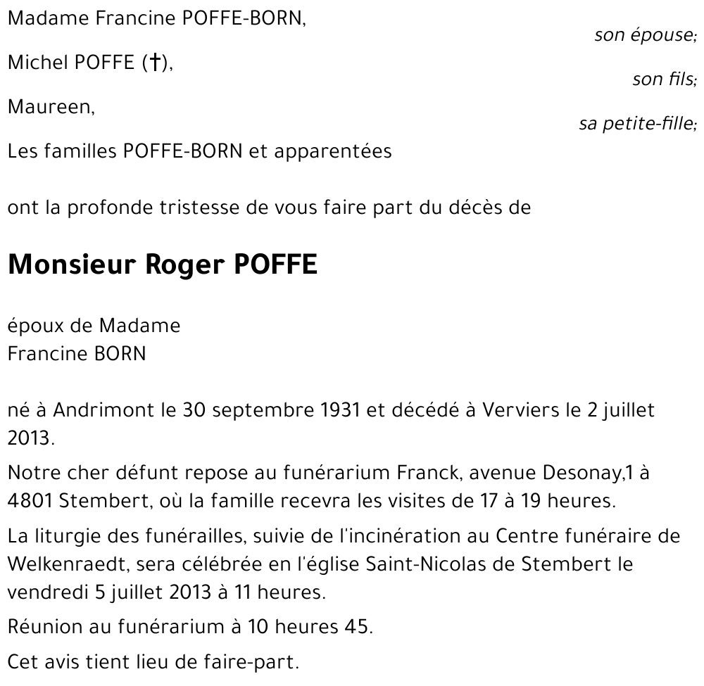 Roger POFFE
