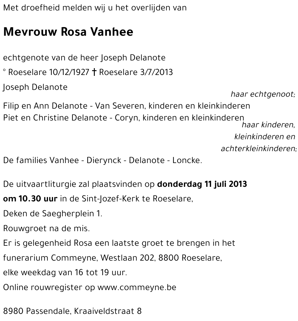 Rosa Vanhee