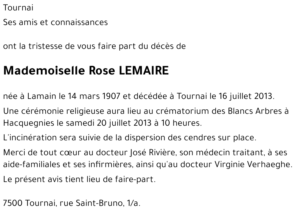 Rose LEMAIRE