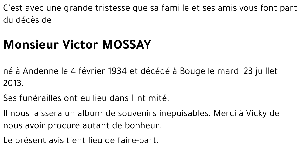 Victor MOSSAY