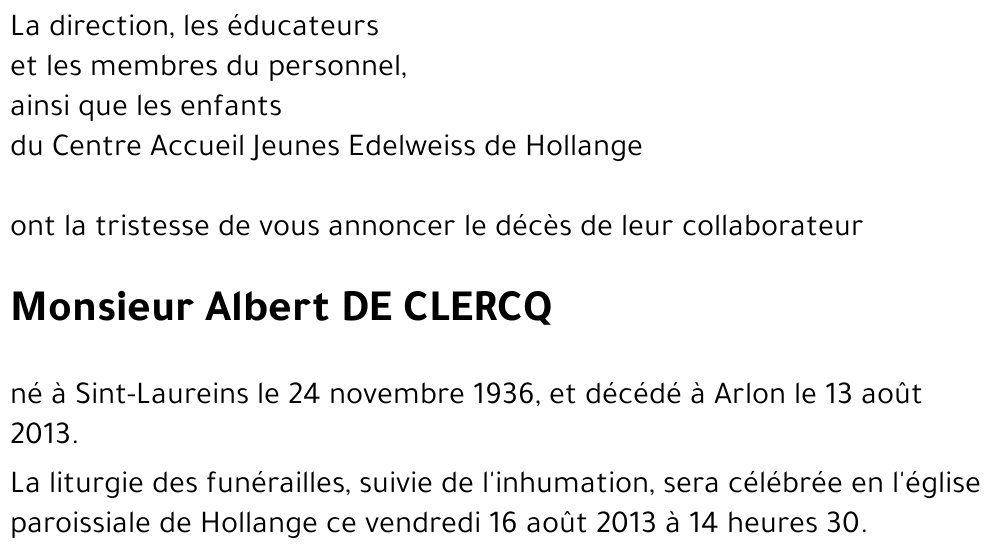 Albert DE CLERCQ