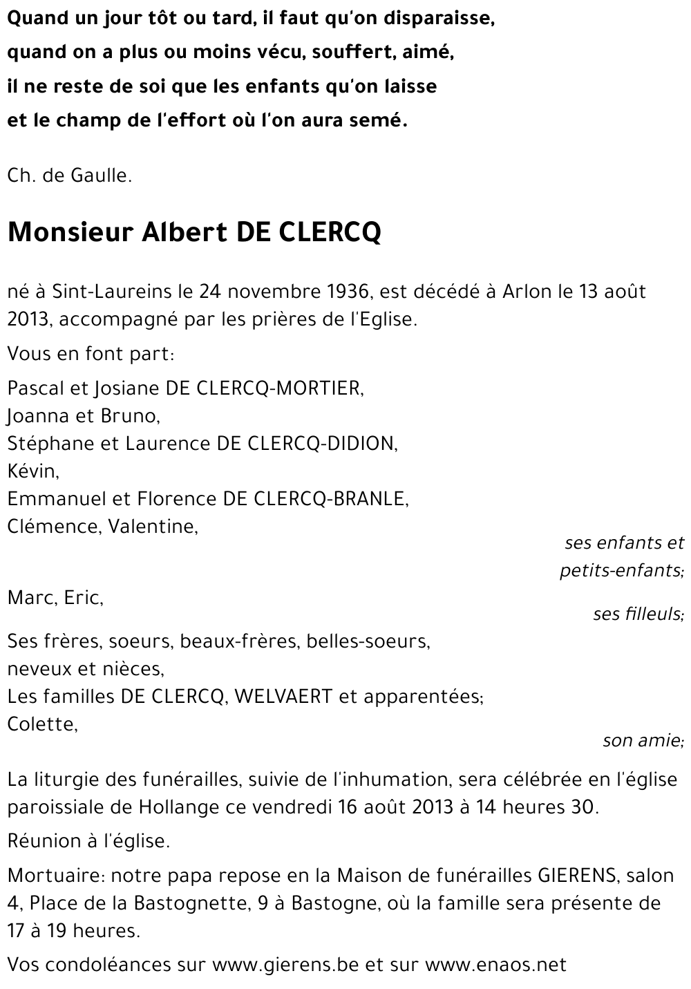 Albert DE CLERCQ